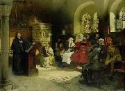 Hugo Vogel Martin Luther preaching at the Wartburg oil